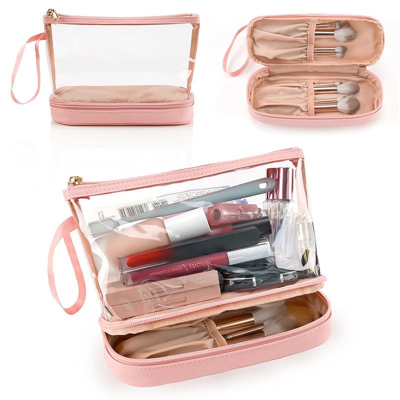 Trousse de maquillage transparente pour femme