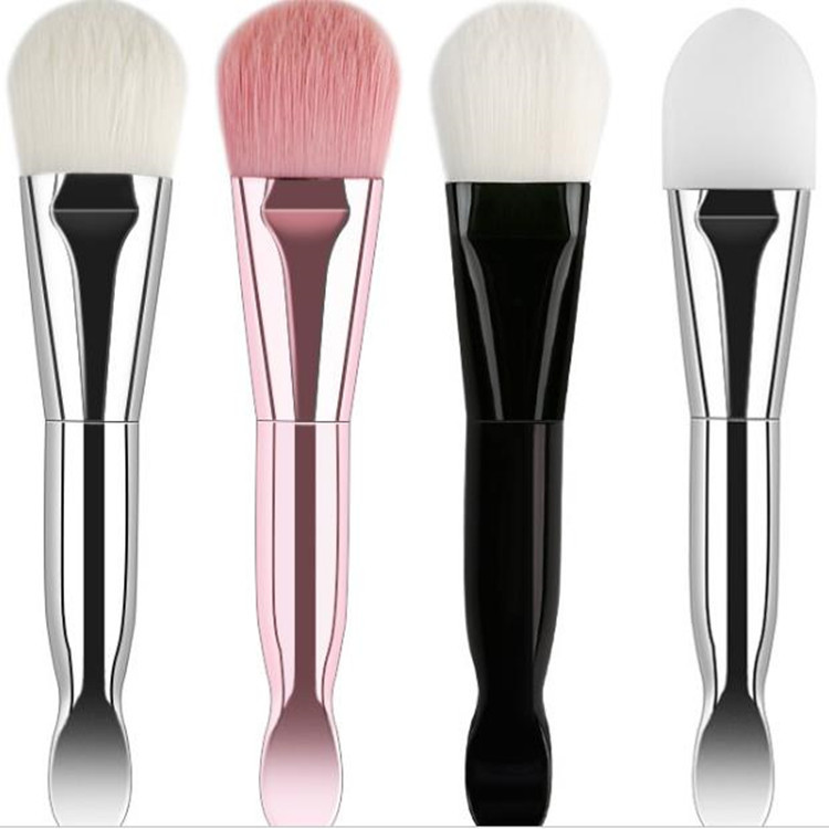 Brosse de masque de maquillage à double fin avec cuillère